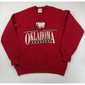 Vintage Oklahoma Sooners Sweatshirt Rambler Tag Red Crewneck Mens L